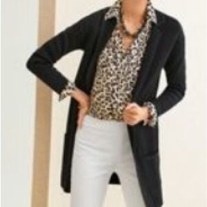 NWOT Talbots animal print dressy blouse leopard print size 12 Petite non iron